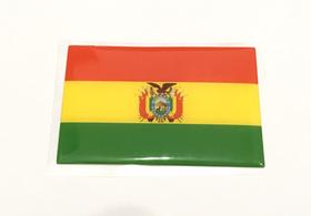 Adesivo resinado da bandeira da bolívia 9x6 cm
