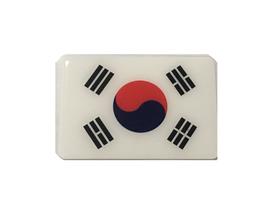 Adesivo resinado da bandeira da Coréia do Sul 9x6 cm