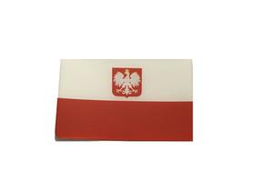 Adesivo resinado da bandeira da Polônia com brasão 5x3 cm - Mundo Das Bandeiras