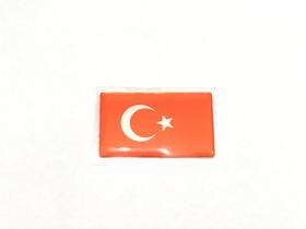 Adesivo resinado da bandeira da Turquia 5x3 cm