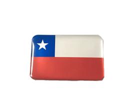 Adesivo resinado da bandeira do Chile 5x3 cm
