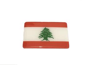 Adesivo resinado da bandeira do líbano 9x6 cm