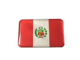 Adesivo resinado da bandeira do Perú 9x6 cm