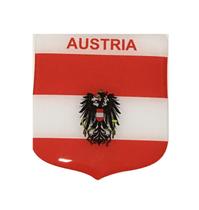 Adesivo Resinado Em Escudo Da Bandeira Da Áustria Com Brasão - Mundo Das Bandeiras