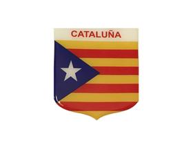 Adesivo Resinado Em Escudo Da Bandeira Da Catalunha