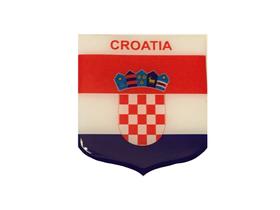 Adesivo Resinado Em Escudo Da Bandeira Da Croácia - Mundo Das Bandeiras