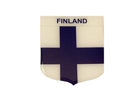 Adesivo Resinado Em Escudo Da Bandeira Da Finlândia