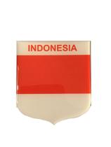 Adesivo Resinado Em Escudo Da Bandeira Da Indonésia - Mundo Das Bandeiras