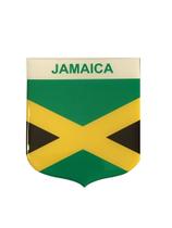 Adesivo Resinado Em Escudo Da Bandeira Da Jamaica - Mundo Das Bandeiras
