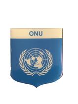 Adesivo Resinado Em Escudo Da Bandeira Da Onu