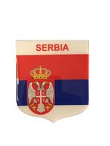 Adesivo Resinado Em Escudo Da Bandeira Da Sérvia - Mundo Das Bandeiras