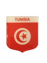 Adesivo Resinado Em Escudo Da Bandeira Da Tunísia - Mundo Das Bandeiras