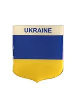 Adesivo Resinado Em Escudo Da Bandeira Da Ucrânia - Mundo Das Bandeiras