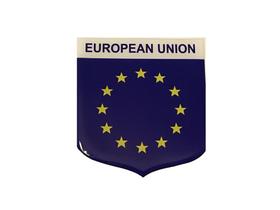 Adesivo Resinado Em Escudo Da Bandeira Da União Européia