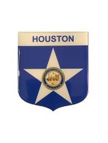 Adesivo Resinado Em Escudo Da Bandeira De Houston - Mundo Das Bandeiras