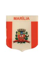 Adesivo Resinado Em Escudo Da Bandeira De Marília