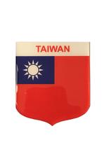 Adesivo Resinado Em Escudo Da Bandeira De Taiwan - Mundo Das Bandeiras