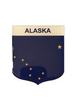 Adesivo Resinado Em Escudo Da Bandeira Do Alasca