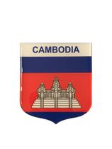 Adesivo Resinado Em Escudo Da Bandeira Do Camboja