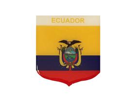 Adesivo Resinado Em Escudo Da Bandeira Do Equador