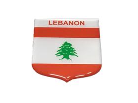 Adesivo resinado em Escudo da bandeira do Líbano - Mundo Das Bandeiras