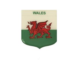 Adesivo Resinado Em Escudo Da Bandeira Do País De Gales - Mundo Das Bandeiras