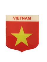 Adesivo Resinado Em Escudo Da Bandeira Do Vietnã - Mundo Das Bandeiras