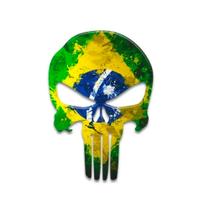 Adesivo Resinado Justiceiro Brasil Punisher Caveira