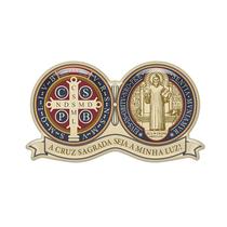Adesivo resinado medalha de são bento 9cm - a cruz sagrada