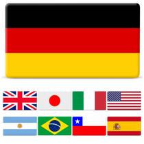 Adesivo Resinado Poliéster Bandeira Brasil Japão Itália Estados Unidos Espanha Argentina Chile 9x5cm