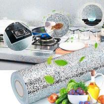 Adesivo Revestimento Metálico a Prova DÁgua Multiuso Cozinha Fogão Pia Gavetas Armário Oficina Impermeável 40cm x 2m