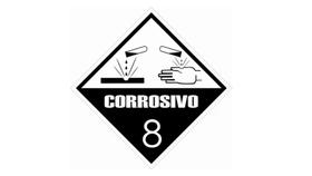 Adesivo Risco De Material Corrosivo Simbologia Meio Ambiente - RPrint Etiquetas