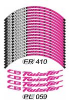 Adesivo Roda Friso Honda Cb 250 Twister 17 A 20 Rosa