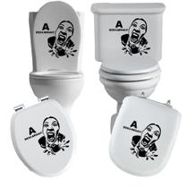 Adesivo rosto 2 vaso sanitário privada caixa acoplada descarga azulejo box vidro superficie liza dec Adesivo rosto 2 vaso sanitário privada caixa acoplada descarga azulejo box vidro superficie liza dec