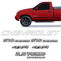 Adesivo S10 Deluxe 2001/ 4x4 2.8 Turbo Faixa Chevrolet Prata