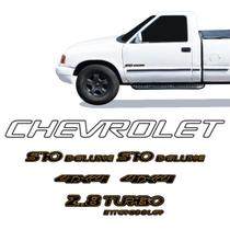 Adesivo S10 Deluxe 2001/ 4x4 2.8 Turbo Faixa Chevrolet Preto