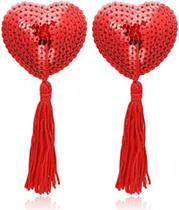 Adesivo seios Coração e Franja Vermehos (8088)