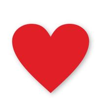 Adesivo Selo Coração - Vermelho Sólido - 100 unidades - - Rizzo