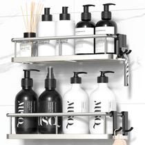 Adesivo Shower Caddy YASONIC montado na parede, pacote com 2 unidades prateadas Adesivo Shower Caddy YASONIC montado na parede, pacote com 2 unidades prateadas