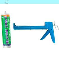 Adesivo Silicone Acrilico Dagua Cinza Com Aplicador Cinza