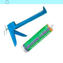 Adesivo Silicone Acrilico Dagua Marrom Com Aplicador Marrom