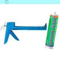 Adesivo Silicone Acrilico Dagua Preto Com Aplicador Preto