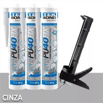 Adesivo Silicone Pu40 Fix P/construção Aplicador Tek Bond Kit 3