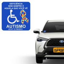 Adesivo Símbolo Autismo Para Vidro Interno Do Carro 10x10 Cm