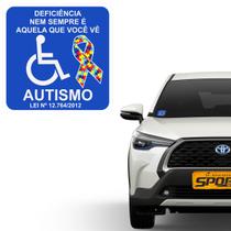 Adesivo Símbolo Autismo Para Vidro Interno Do Carro 10x10 cm - SPORTINOX