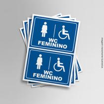 Adesivo Sinalização Banheiro WC PCD Feminino