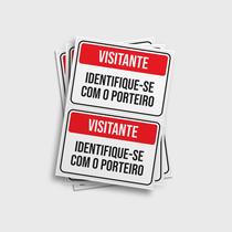 Adesivo Sinalização Identifique-se com o Porteiro 14x20cm Adesivo Sinalização Identifique-se com o Porteiro 14x20cm