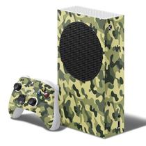 Adesivo Skin Xbox Series S E Dois Controles Camuflagem Verde