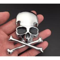 Adesivo Skull Caveira 3d Emblema Carro Moto Metal Adesivo Skull Caveira 3d Emblema Carro Moto Metal