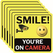 Adesivo Smile You're on Camera Warning 30 unidades de PVC 15x15cm